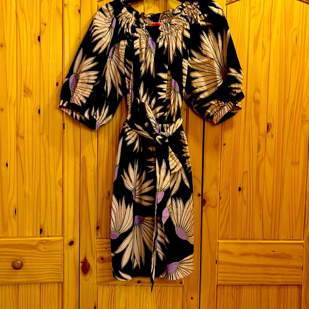 Floral Black and Purple Women's Dress
